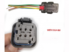 6 Pins with position 3-4 Dot Wiring Harness Pigtail Socket for NOX Sensor Black